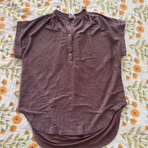 Elegant Mauve Short Sleeve Tunic